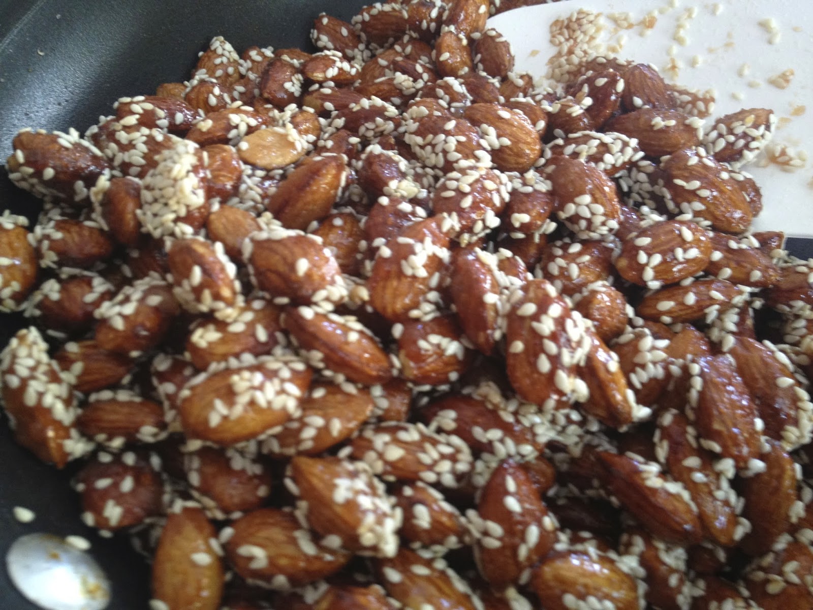 Honey Roasted Sesame Seed Almonds Recipe Self Sagacity