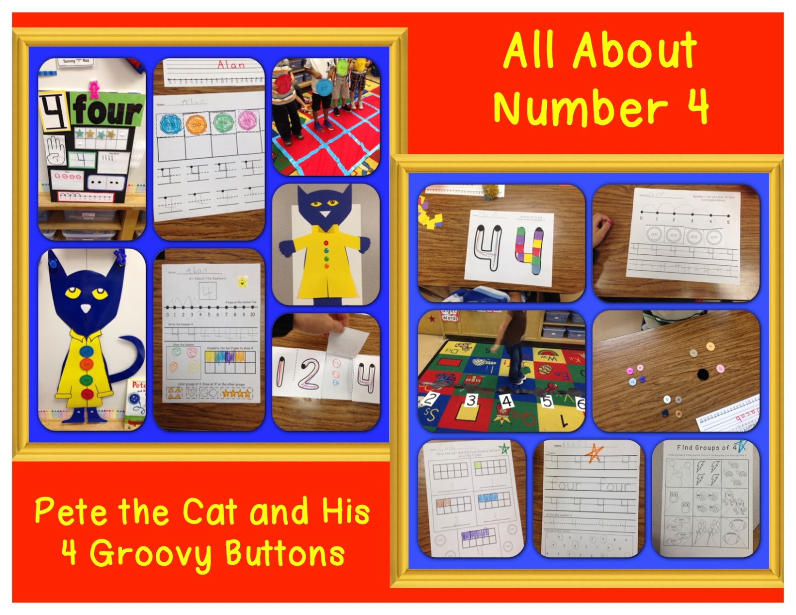 All About Number 4 with Pete the Cat & FREEBIES