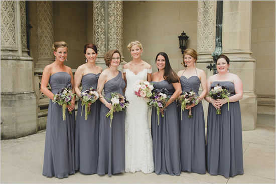 Bridesmaid Grey dresses with purple flowers pictures Bridesmaid Grey dresses with purple flowers pictures