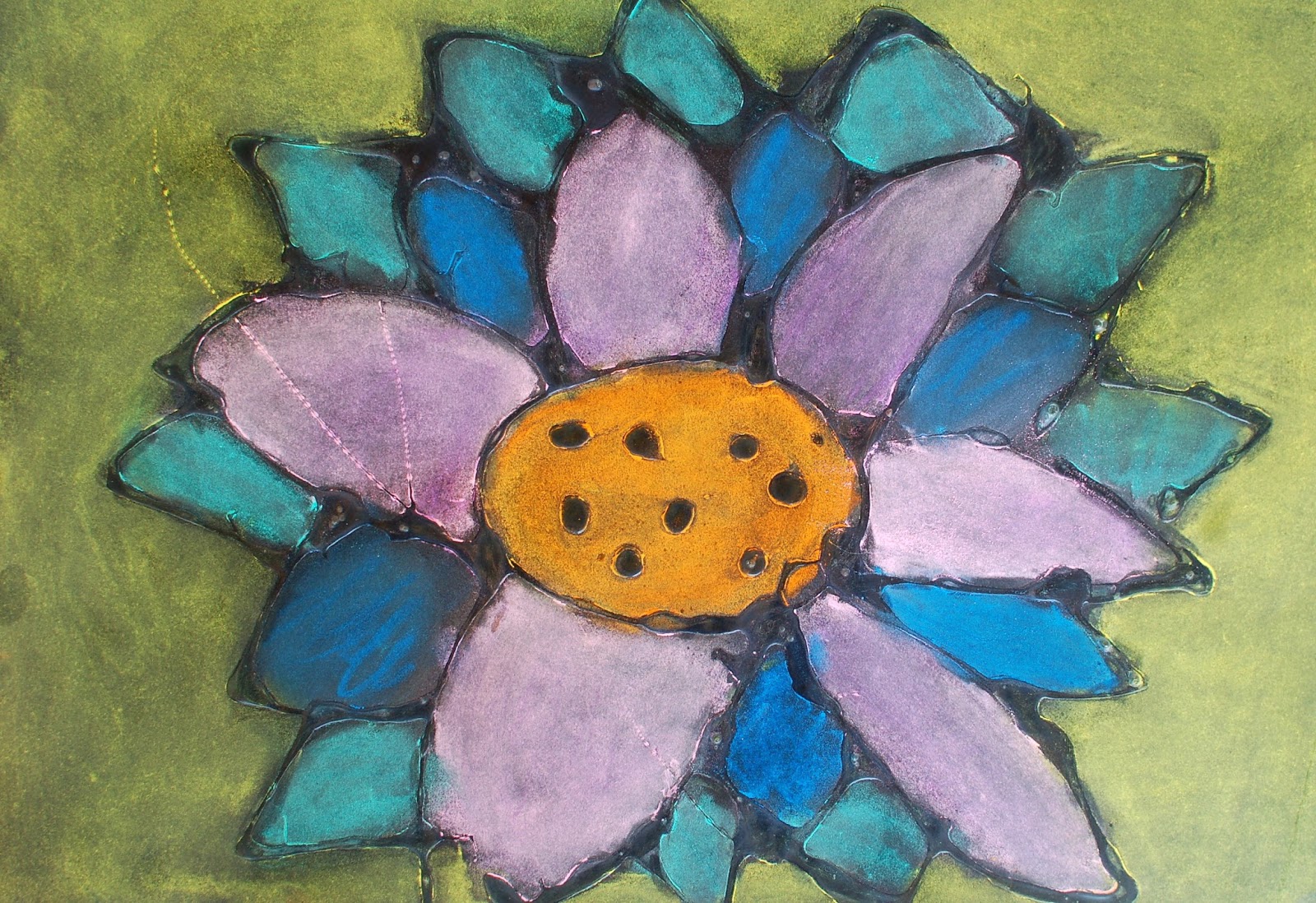 Sunnyside Art House Glue and Chalk Pastel Peacocks, Flowers and Other....