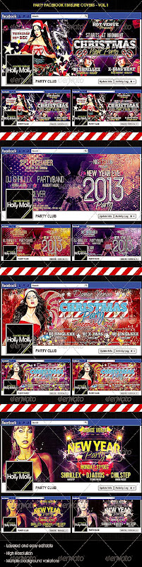 GraphicRiver Christmas New Year Party Facebook Timeline Covers GraphicRiver Christmas New Year Party Facebook Timeline Covers