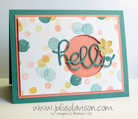 AW41: Hello...Goodbye Color Challenge Card with Hello You Thinlits #stampinup www.juliedavison