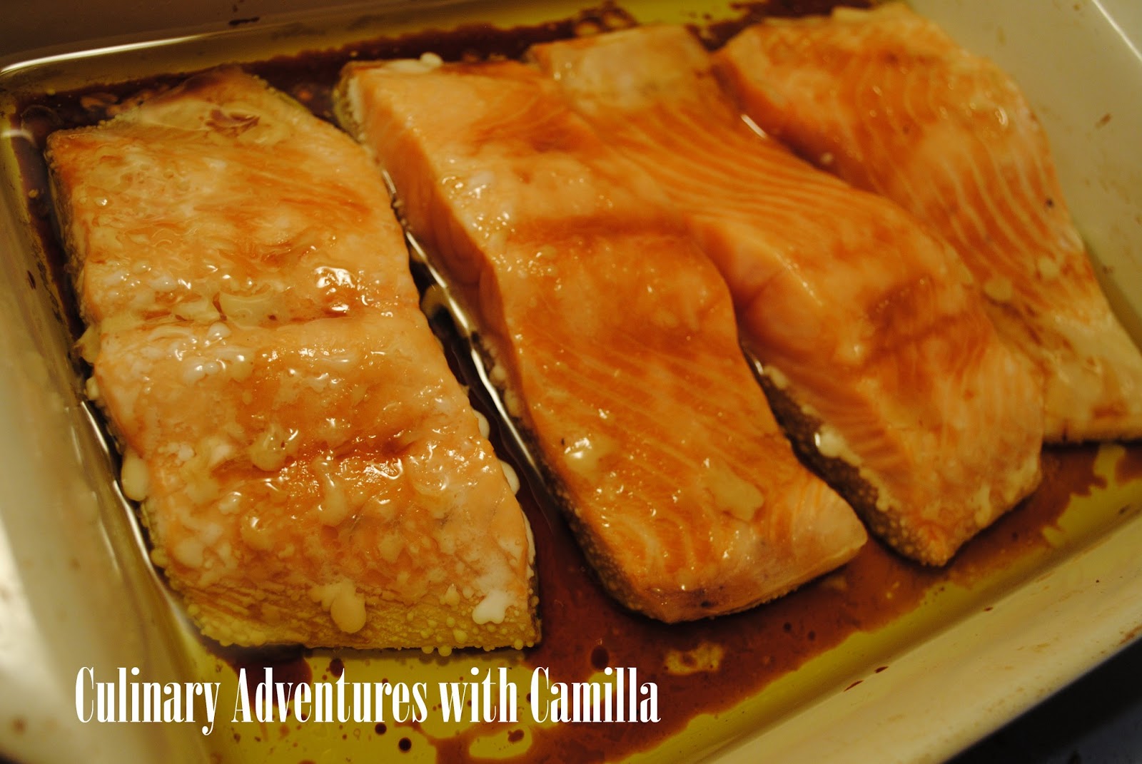 Olive OilPoached Salmon with Pickled Cherry Salsa for SundaySupper