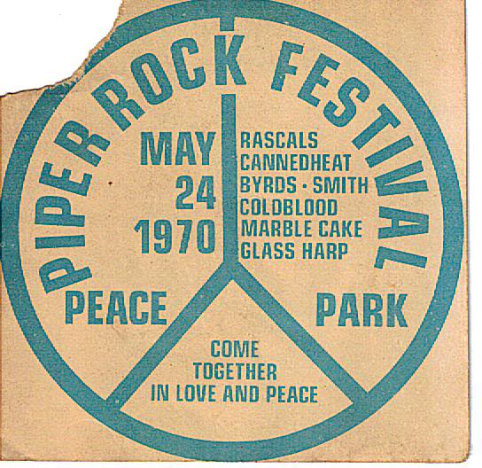 1970 PIPER ROCK FESTIVAL FLYER