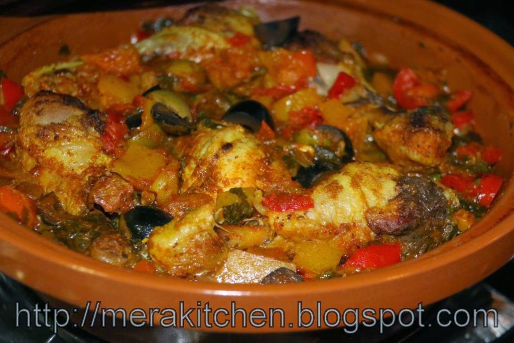 merakitchen Quick Chicken Tagine with Vegetables, Olives and Preserved