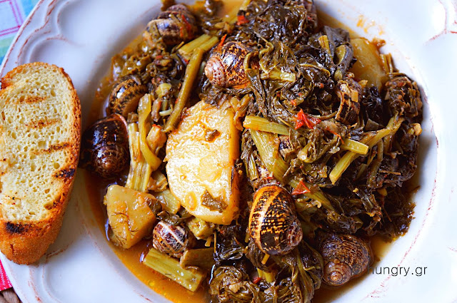 Snails with Swiss Chard