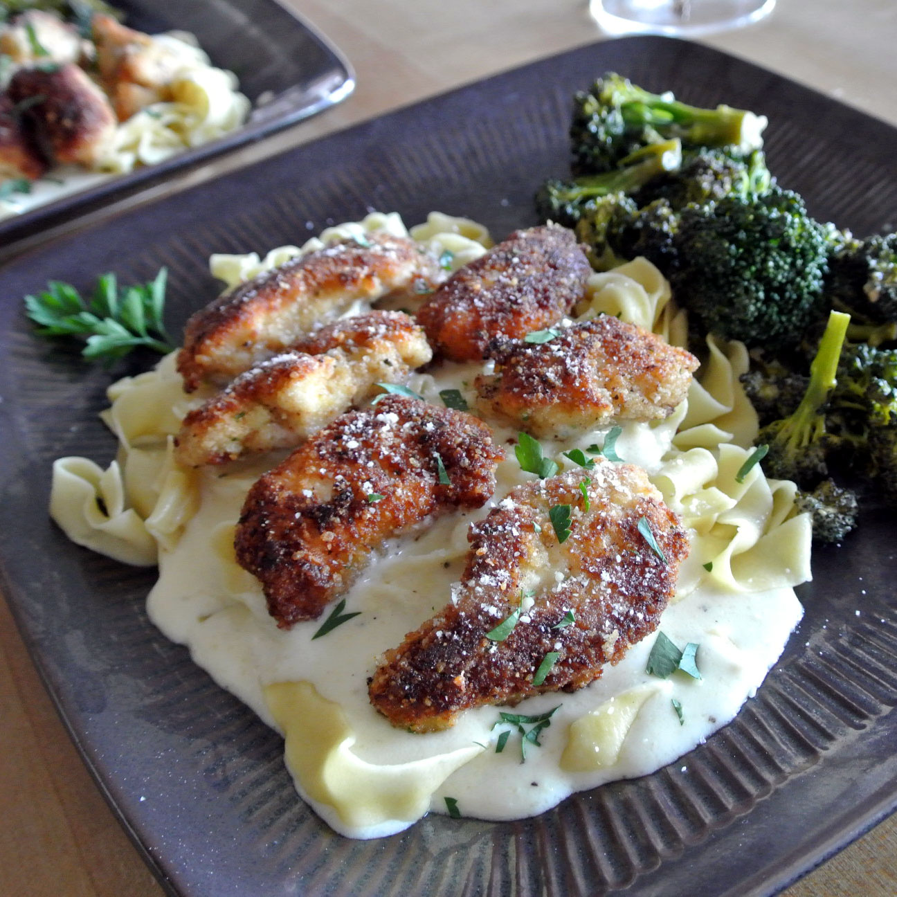 Gourmet Cooking For Two Homemade Fettuccine Alfredo with Chicken Parmesan
