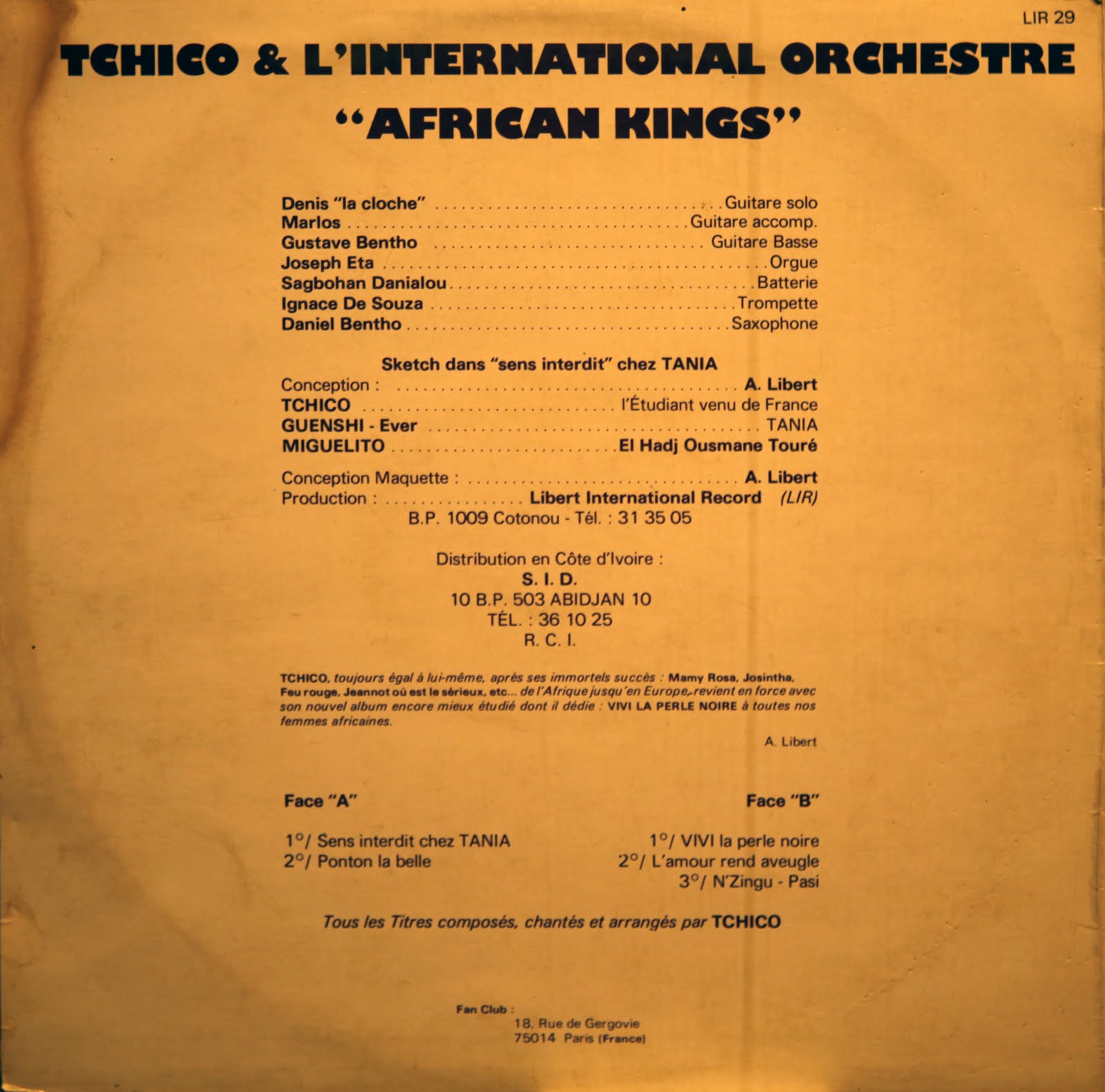 Tchico & l'International Orchestre African Kings  Tchico+%2528back%2529