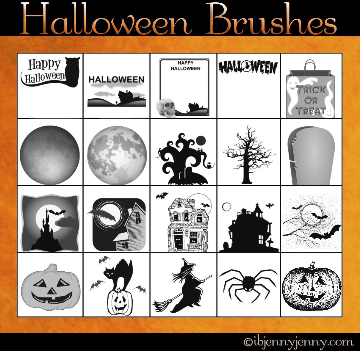 20 Free Halloween Brushes ibjennyjenny photography and free