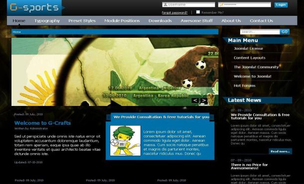 Free Black Grunge Soccer Joomla Theme Template Free Black Grunge Soccer Joomla Theme Template