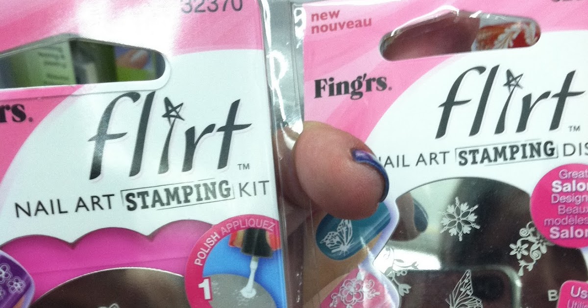 Spotted New Fing'rs Flirt Nail Art Stamping Kit & plates Nouveau Cheap