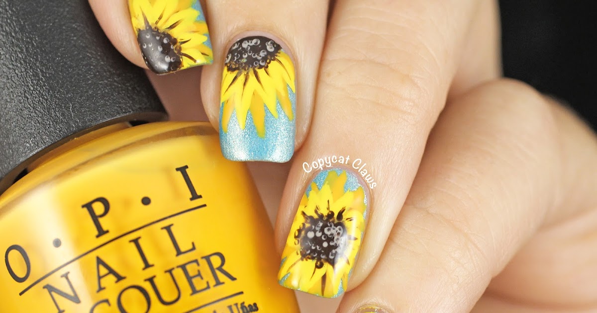 1. Sunflower Nail Art Tutorial - wide 4