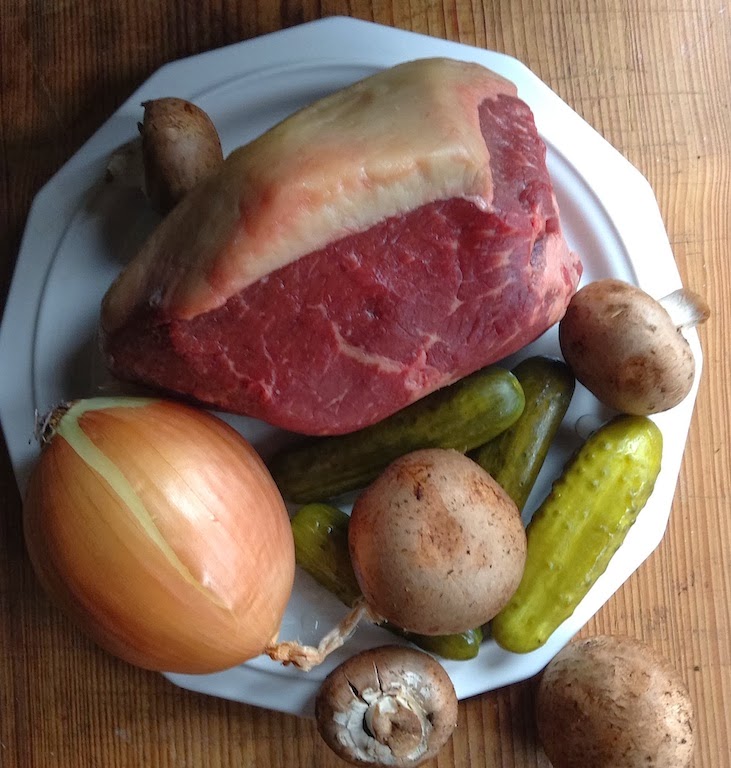 Kitchen Bounty Dill Pickle Pot Roast with Mushrooms
