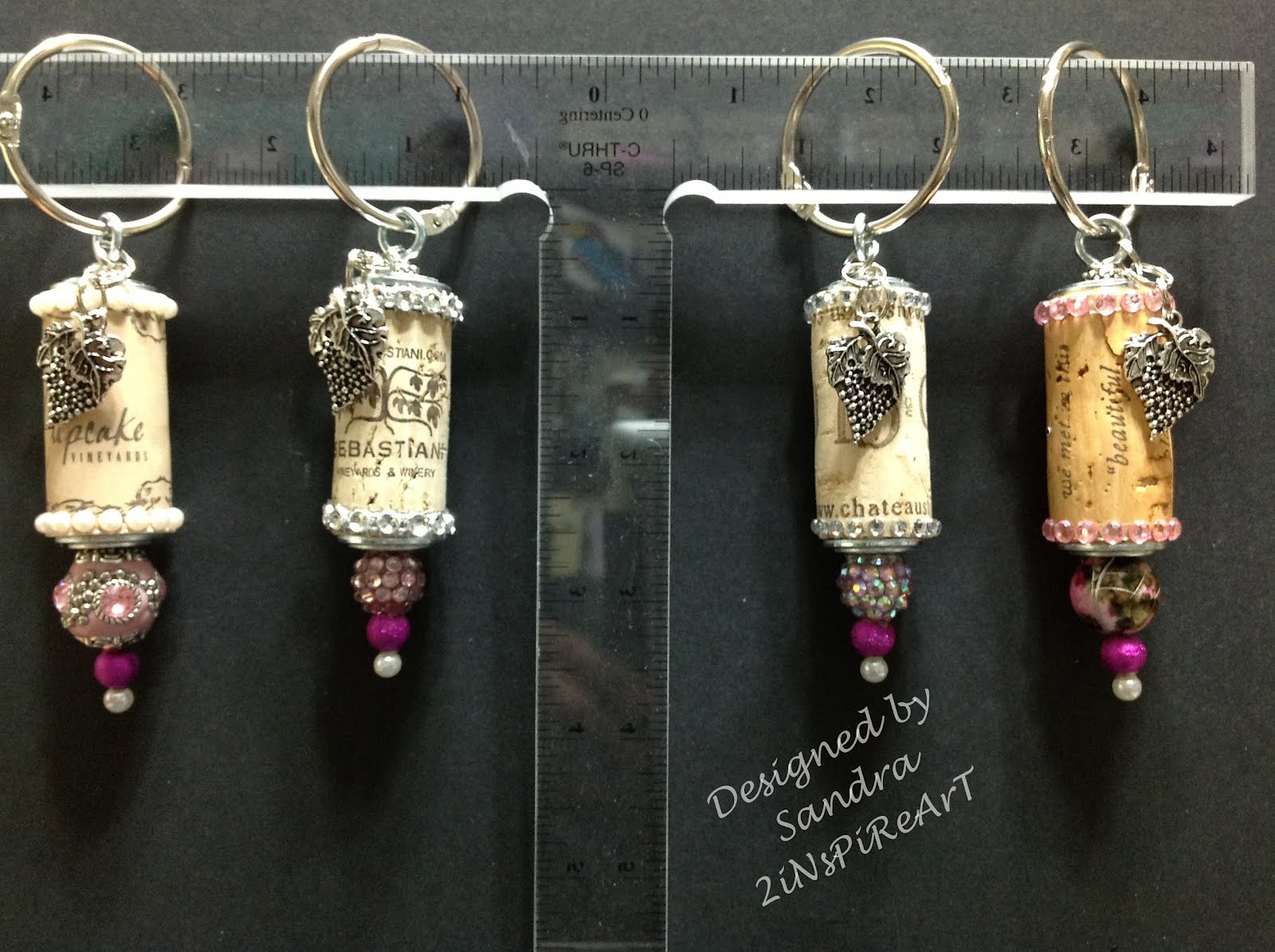  Sandra 2InspireArt All four Wine Cork Keychains