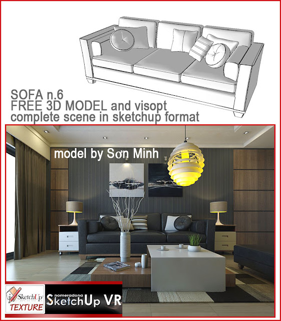 sketchup model sofa #6 and interior visotp #7-cover