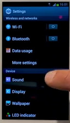 Change ringtone of Samsung Galaxy S3 step 3: Select Sound Option