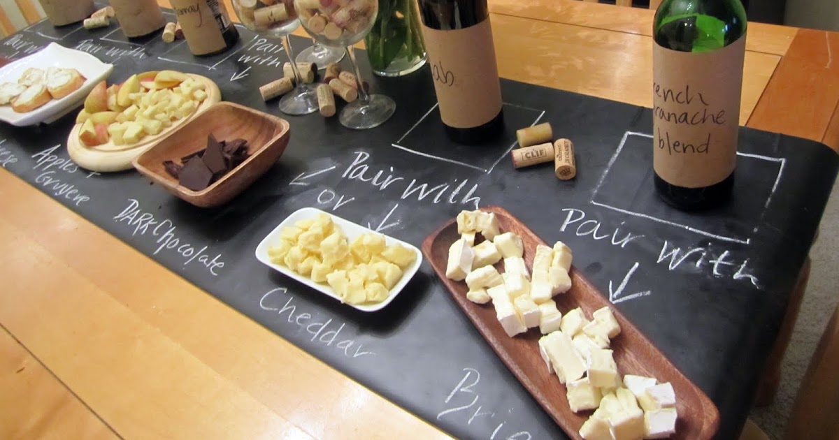 Jackie Fo Chalkboard Table Runner Wine and Cheese Party