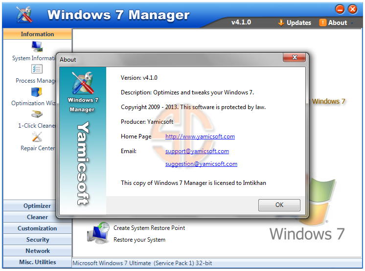 Windows 7 Manager v4.1.0 Full Version