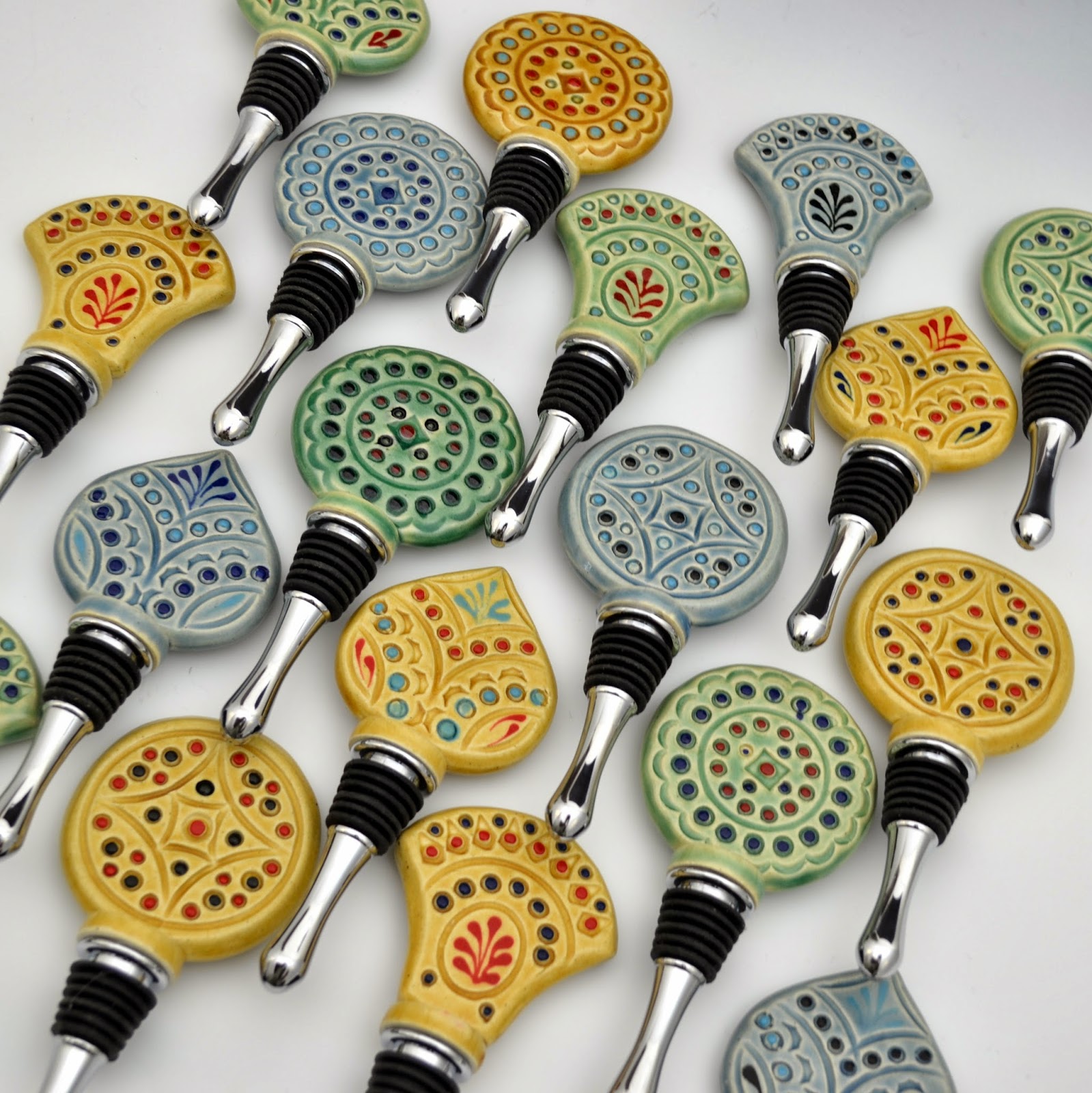 Creative with clay Pottery by Charan Sachar New work Wine Bottle Stoppers