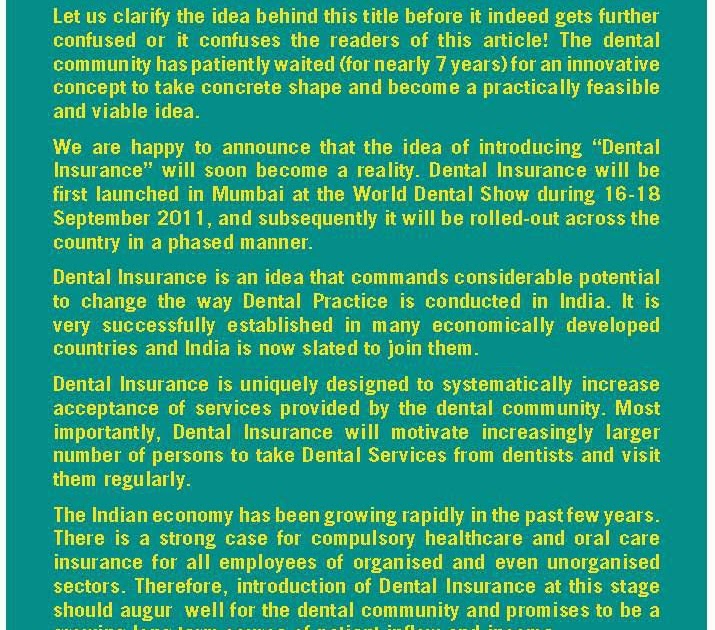Dental Dominion India�s first Dental Insurance