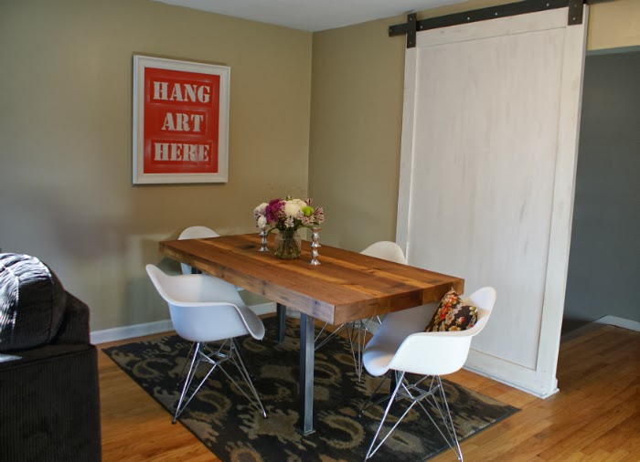 industrial style reclaimed wood dining table 