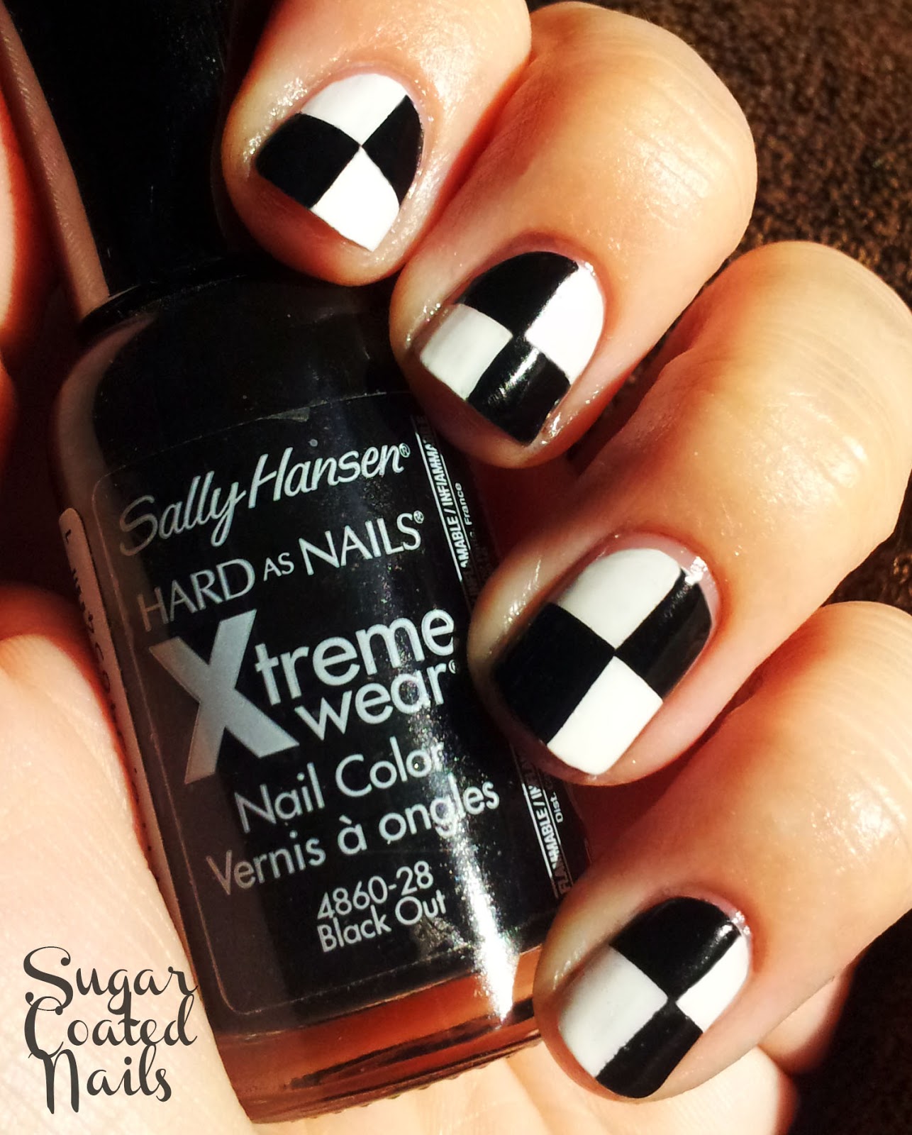 Checkerboard Sugar Coated Nails