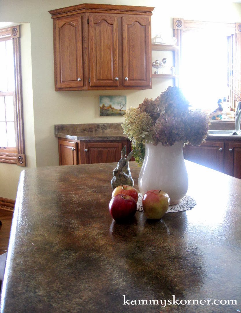 Kammy's Korner Painted Faux Granite Counter Tops {With DIY Chalk Paint}