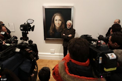 Real impact: The painting is much bigger than lifesize - which one art critic called a 'jolly brave' choice