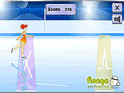 لعبة فتاة الباليه الراقصة المحترفة وعمل الحركات المدهشة في الملعب الجليدي