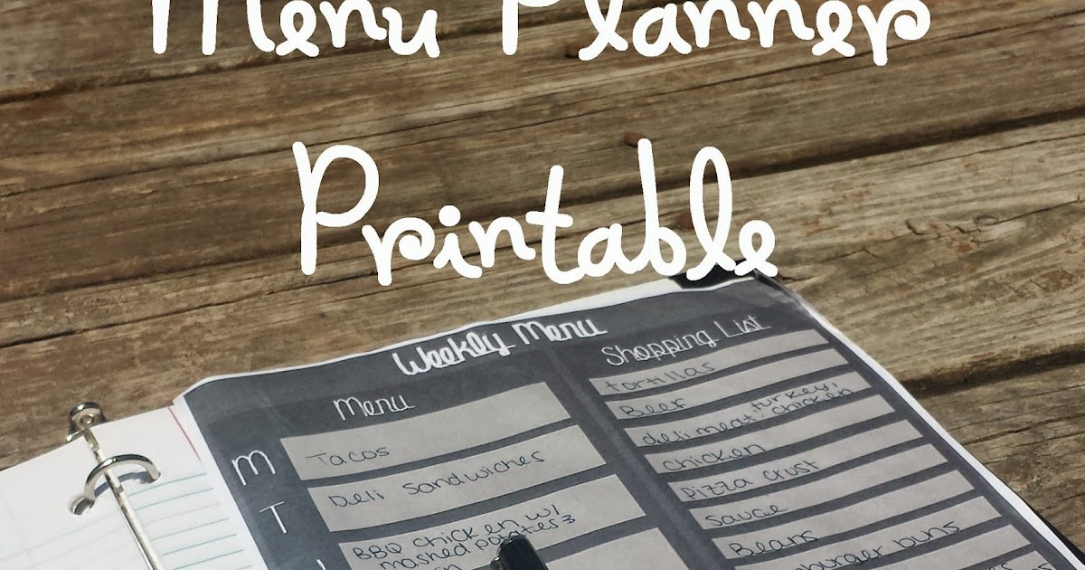 Methodical Living: Free Printable: Weekly Menu Planner