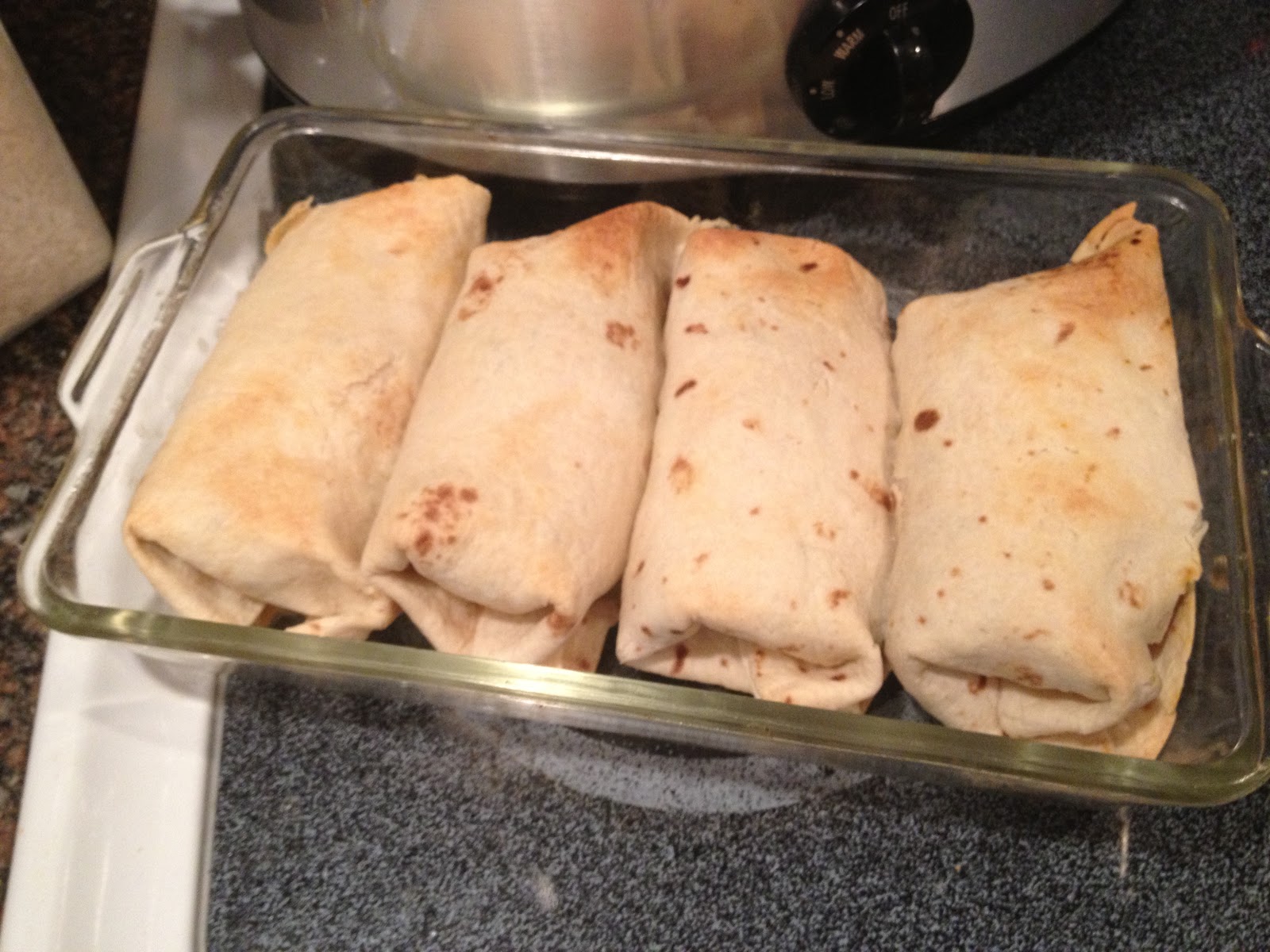 My Salty Kitchen Oven Baked Chimichangas with a Queso Blanco Sauce