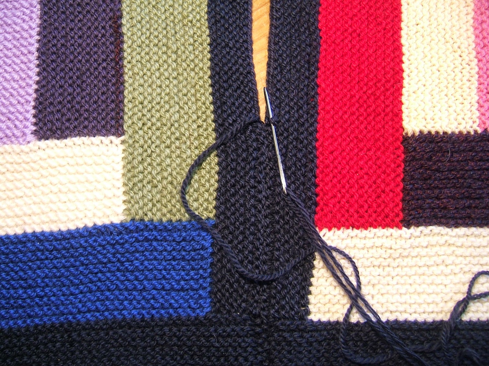 aussie knitting threads: Log Cabin knitted blanket - finished