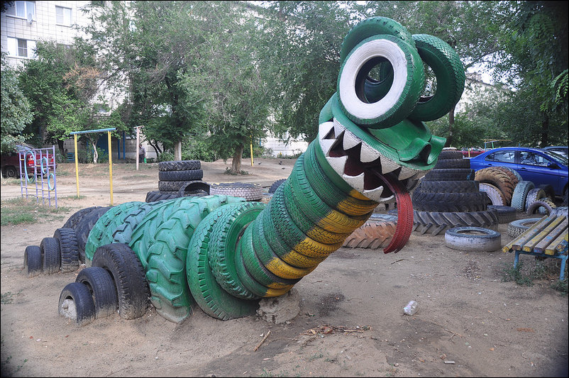 Gran Idea Para Decorar Un Parque Infantil O Un Jardin Con