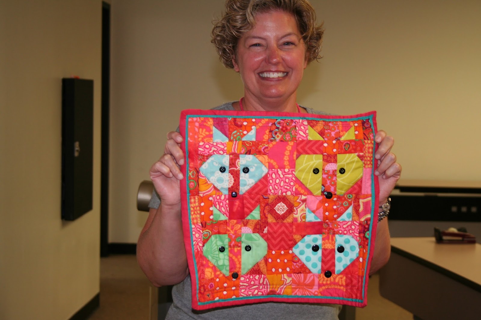 Great Lakes Modern Quilt Guild Miniquilt swap, July 2015