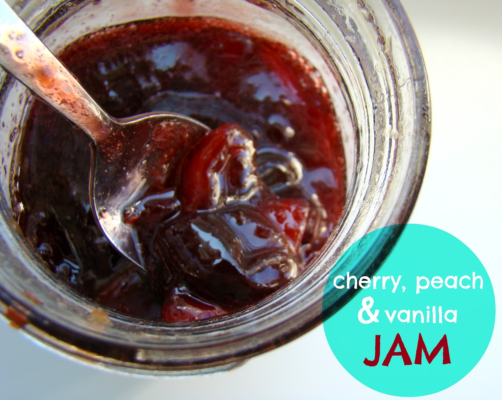 Cherry, peach & vanilla jam