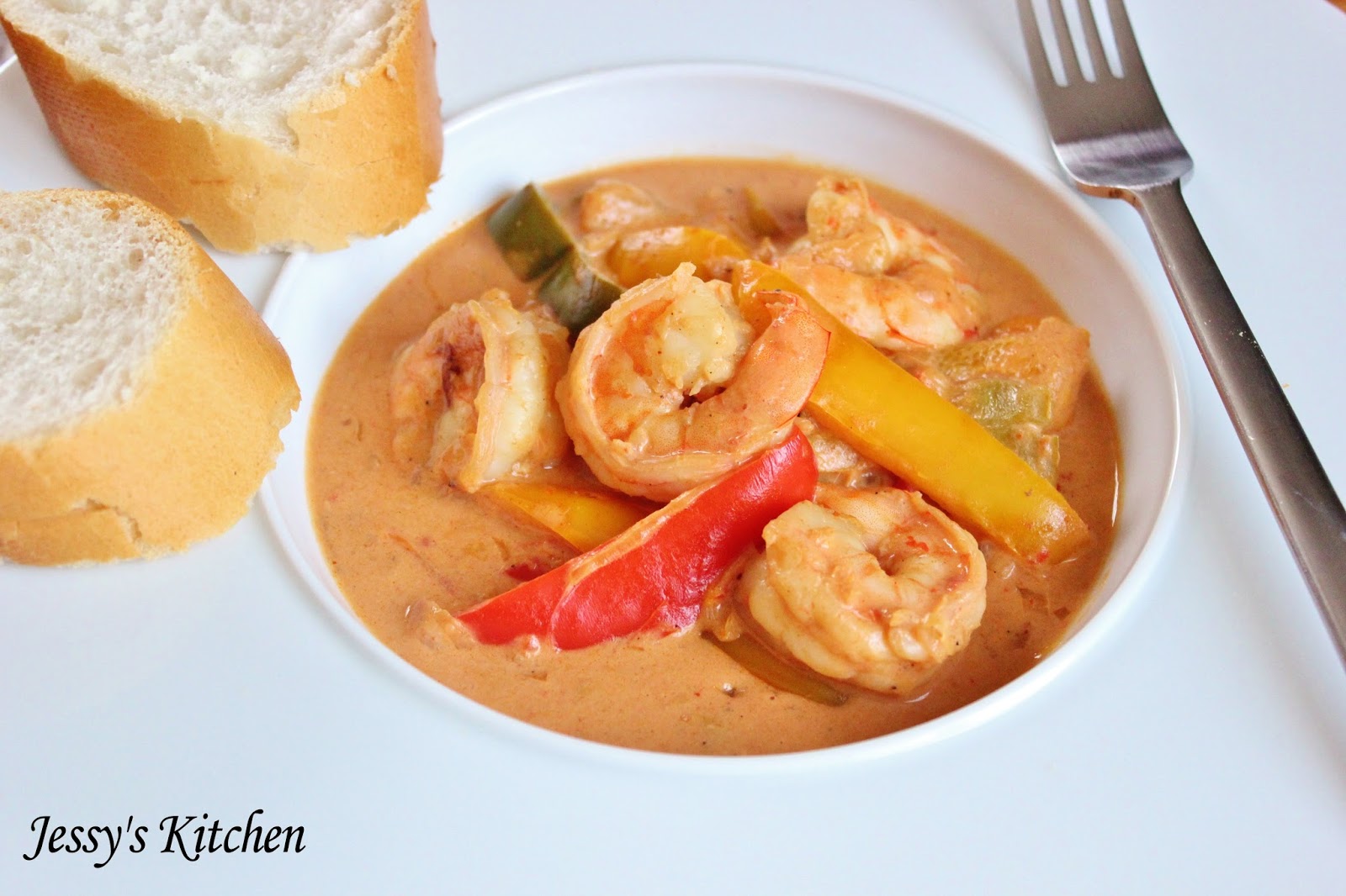 Jessy's Kitchen Scampis à la Diable et aux Poivrons