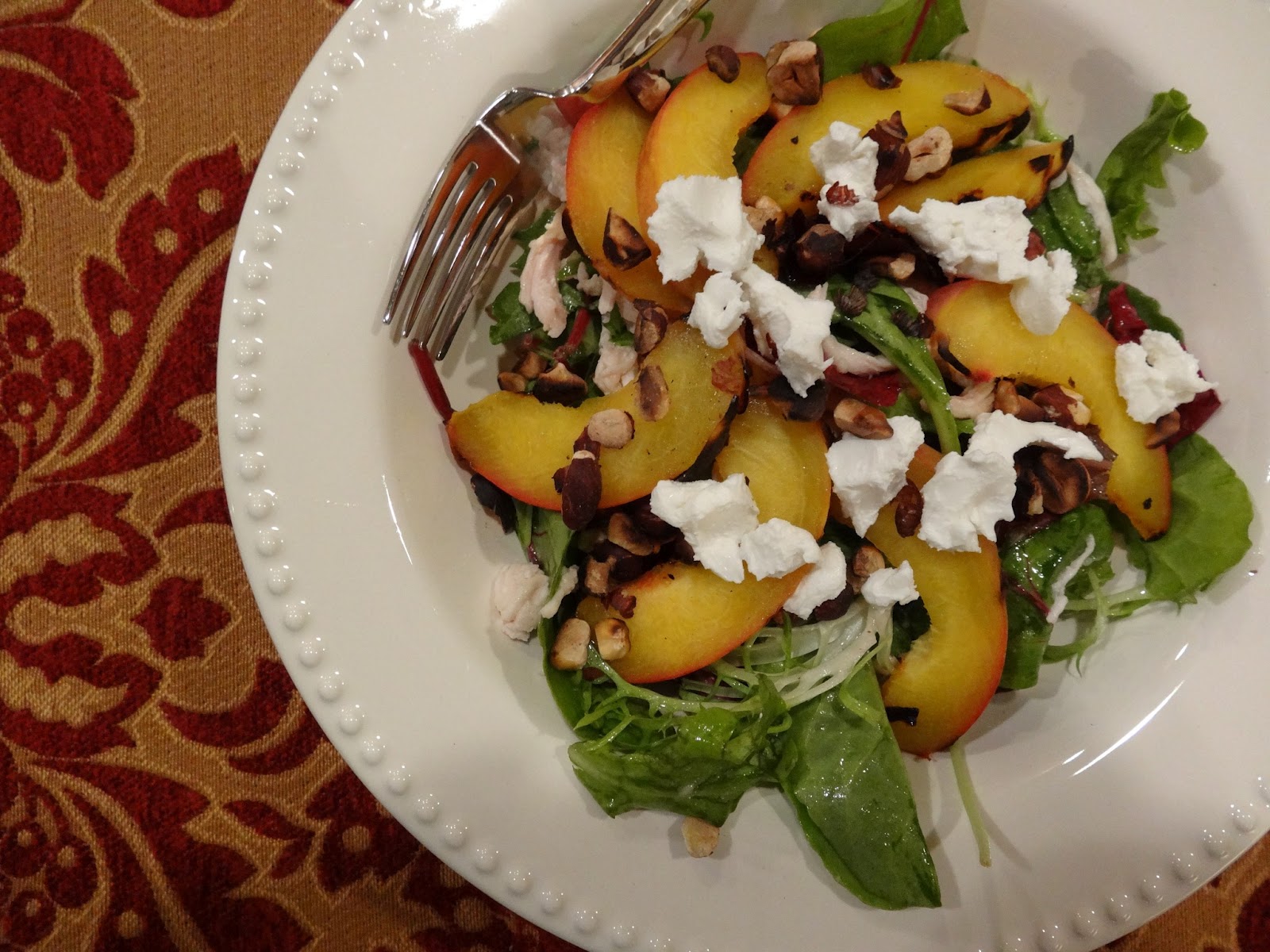 Grilled Peach and Goat Cheese Salad Schue Love