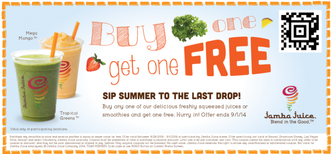 Jamba juice bogo coupon sept 2018