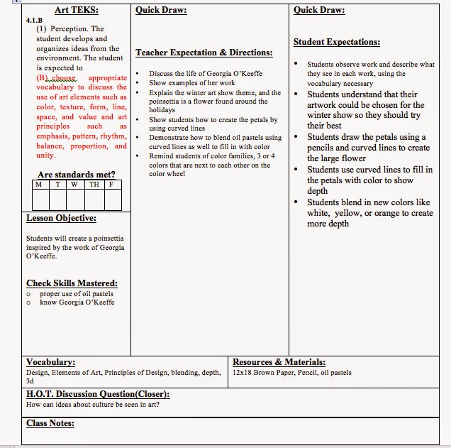 teks lesson plan template