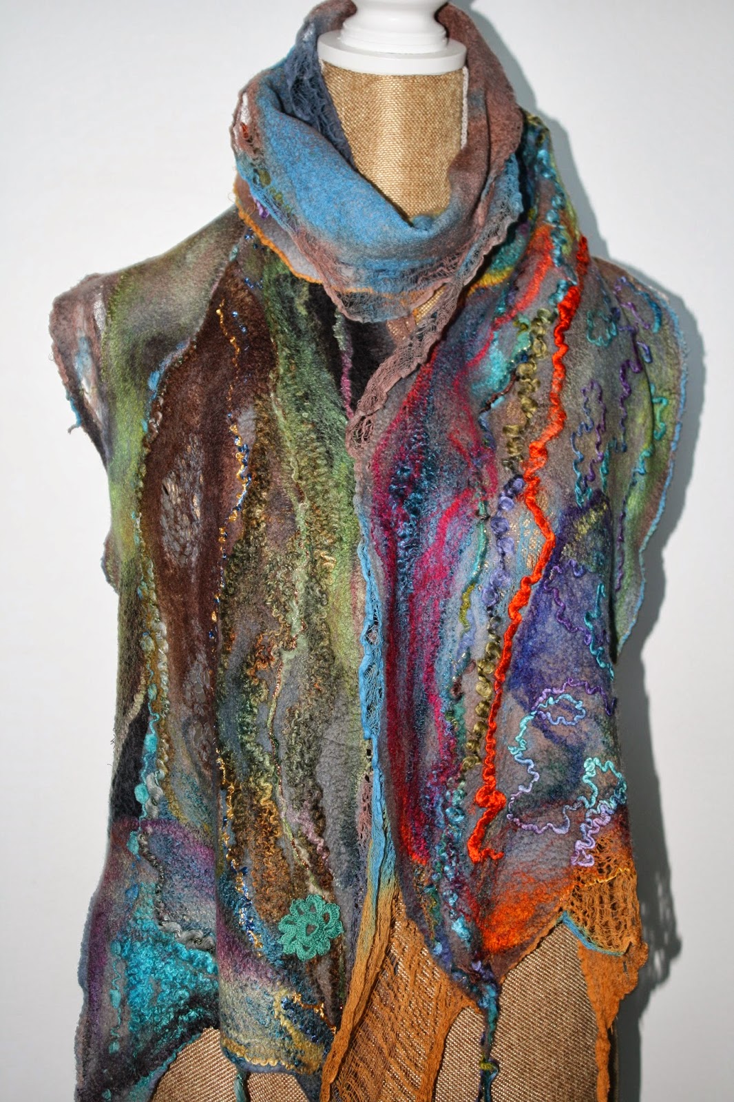 Passion for Felt My first nunofelted scarf for the season