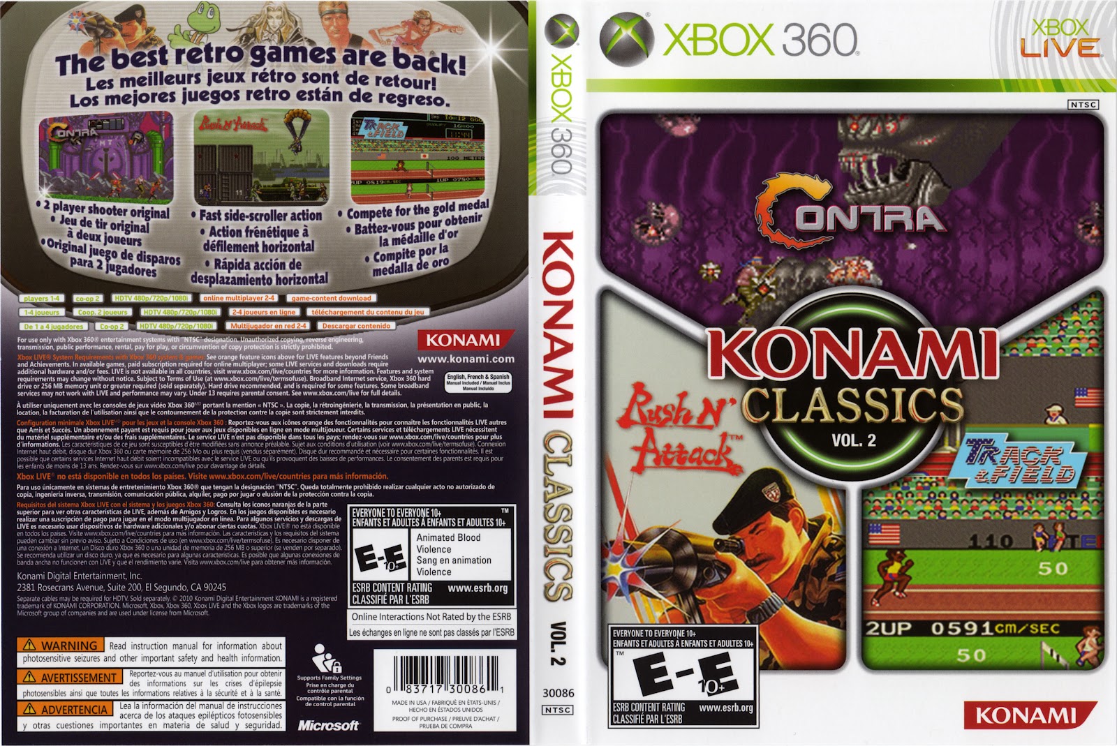 Games Covers Konami Classics Vol. 1 e 2 Xbox 360