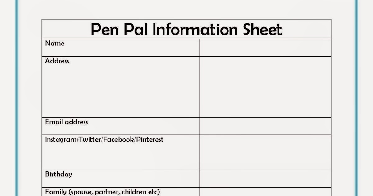 Snail Mail by Anna Pen Pal Record Pages