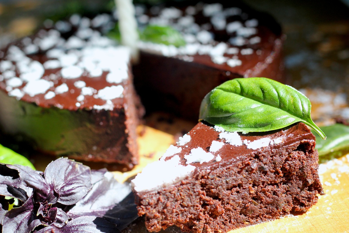 Kitchen by Aubergine Basil Hazelnut Chocolate Cake