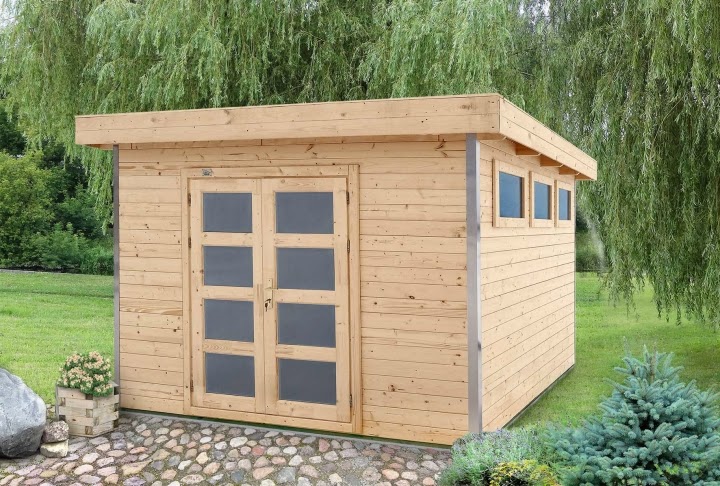 Cafe' europa: casette di legno da giardino a tetto piano
