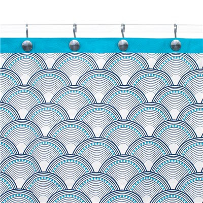 Jonathan Adler Shower Curtain Fishscales Navy Teal Everything