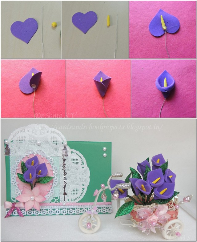 Cards ,Crafts ,Kids Projects Foam Flower Tutorial Cala Lily