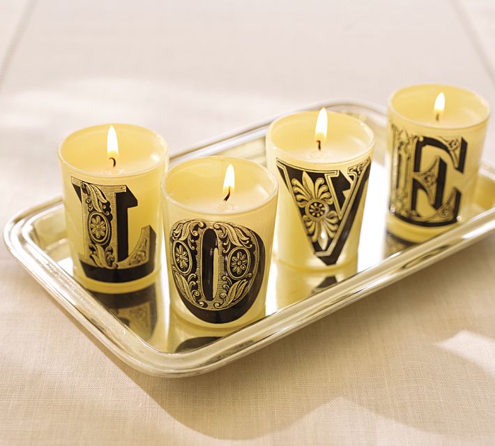 Okio B Designs Pottery Barn Knock Off Love Votive Candle Holders