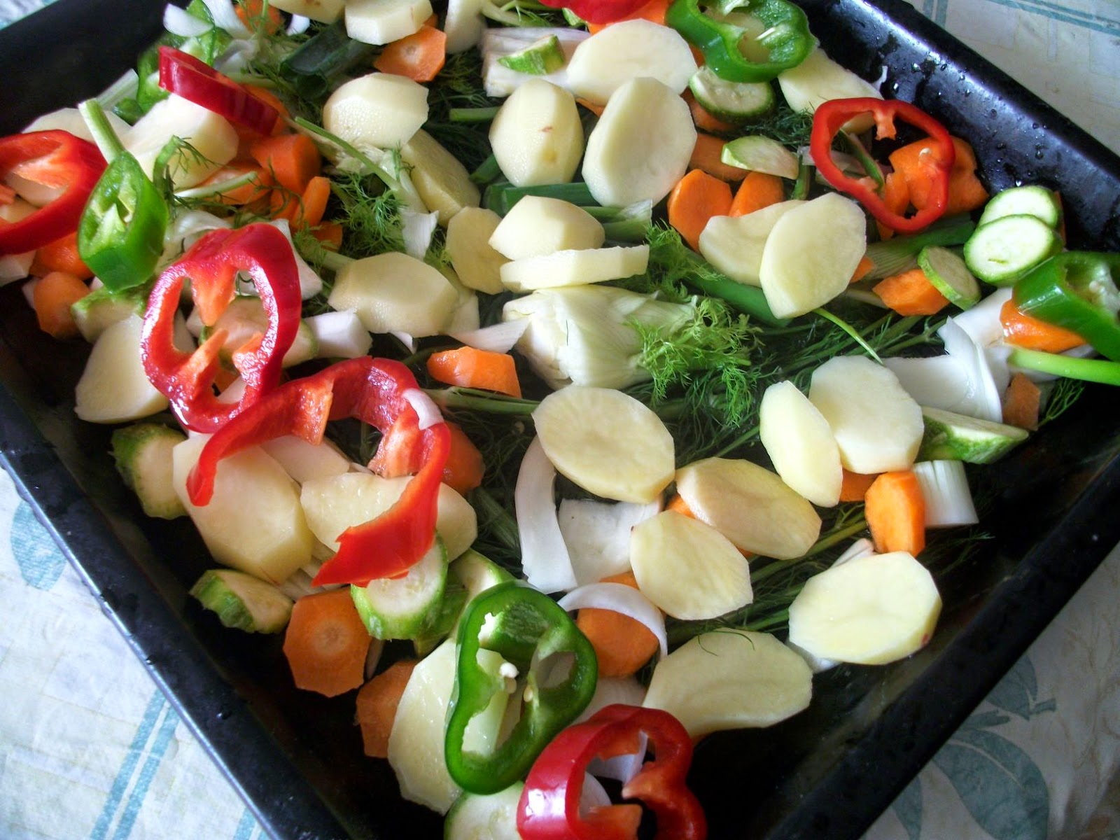 Place the stuffed fish with a bit of space between each one.