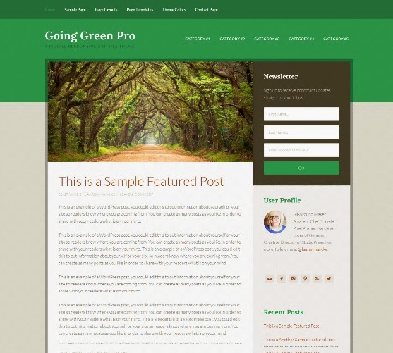 Going Green Responsive WordPress Theme