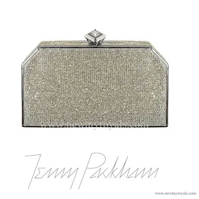 Kate Middleton Style Jenny Packham Casa Silver Gold Crystal Clutch 